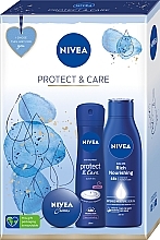Набор - NIVEA Protect & Care Rich Nourishing (b/milk/250ml + deo/150ml + cr/30ml) — фото N1
