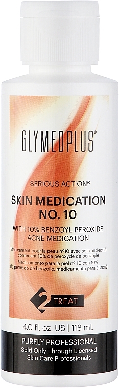 Лечение акне №10 с 10% перекисью бензоила - GlyMed Plus Serious Action Skin Medication №10 — фото N1
