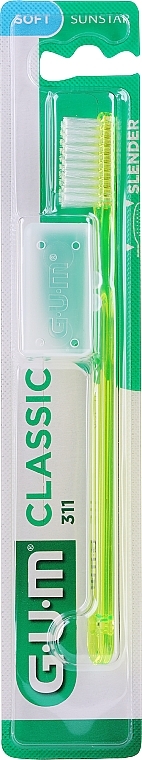 Зубная щетка "311", мягкая, желтая - G.U.M Classic Toothbrush — фото N1