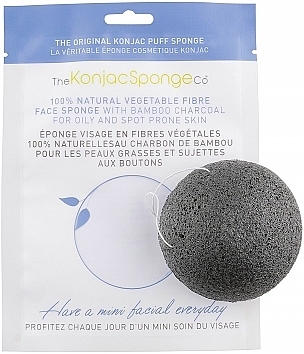 Спонж - The Konjac Sponge Company Facial Puff Konjac Sponge Bamboo Charcoal — фото N1