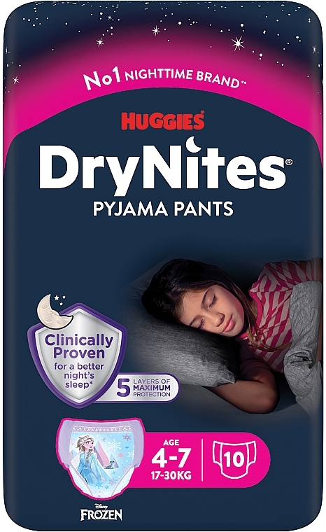 Трусики-підгузки "Dry Nights" для дівчаток, 17-30 кг, 10 шт. - Huggies — фото N2