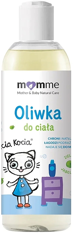 Олія для тіла з ароматом зеленого яблука - Momme Baby Oil Kitty Kotty — фото N1