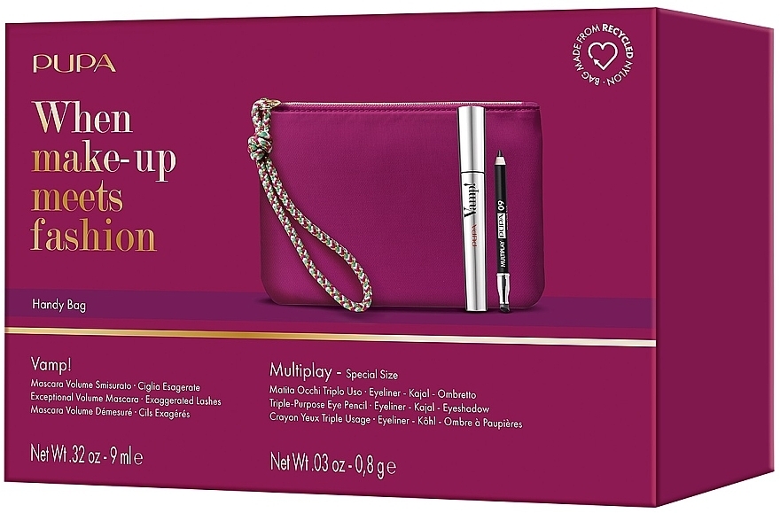 Pupa Vamp! Exceptional Volume & Mini Multiplay (mascara/9ml + pencil/0,8g + bag) - Pupa Vamp! Exceptional Volume & Mini Multiplay (mascara/9ml + pencil/0,8g + bag) — фото N2