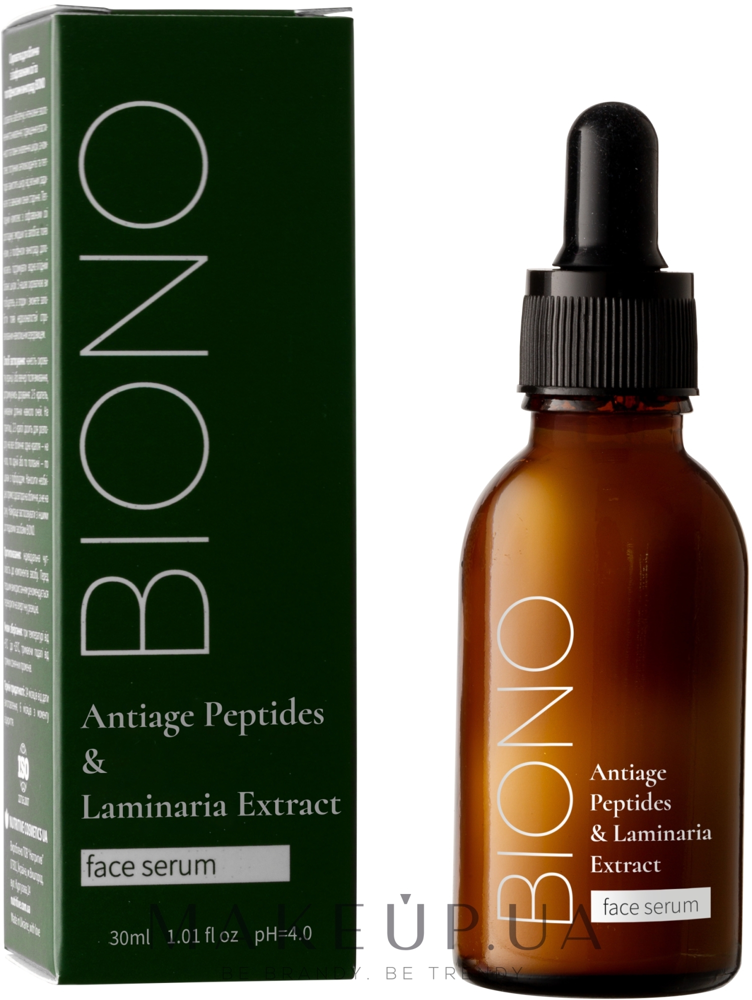 Антивозрастная сыворотка для лица - Biono Antiage Peptides & Laminaria Extract Face Serum — фото 30ml