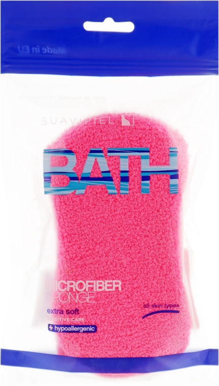 Губка банна, рожева - Suavipiel Microfiber Bath Sponge Extra Soft — фото N1