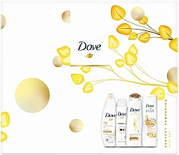 Парфумерія, косметика Набір - Dove Perfect Pampering Gift Set (sh/gel/250ml + b/lot/250ml + shm/250/ml + deo/150ml)