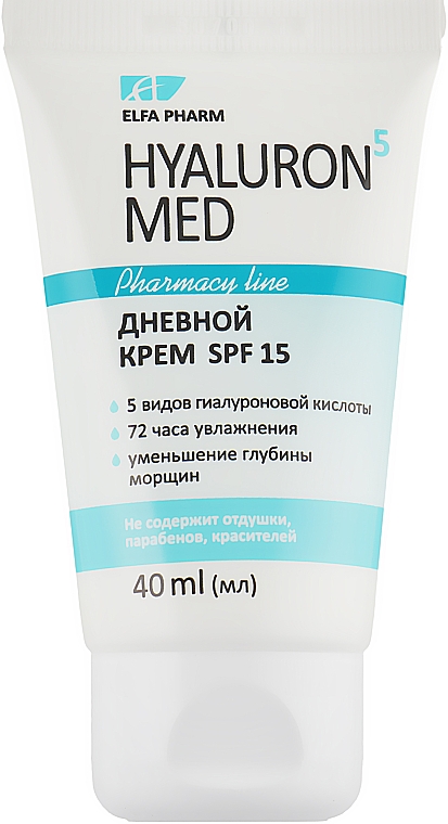 Денний крем для обличчя SPF 15 - Elfa Pharm Hyaluron5 Med Day Cream