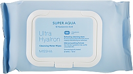 Парфумерія, косметика Очищувальні серветки з гіалуроновою кислотою - Missha Super Aqua Ultra Hyalron Cleansing Water Wipes