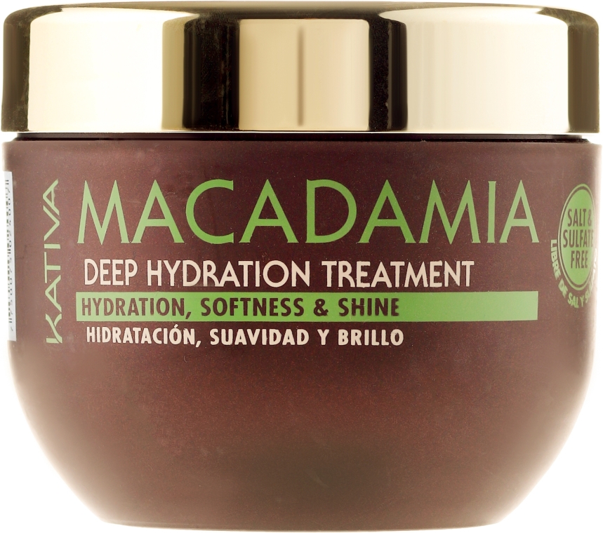 Інтенсивно зволожувальна маска для нормального та пошкодженого волосся - Kativa Macadamia Deep Hydrating Treatment — фото N1