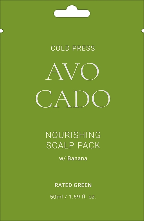 Питательная маска для кожи головы с маслом авокадо и экстрактом банана - Rated Green Cold Press Avocado Nourishing Scalp Pack