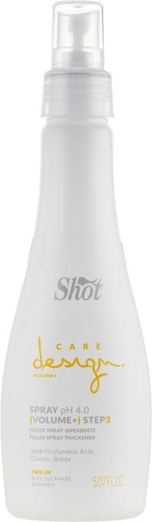 Спрей-филлер увлажняющий для волос - Shot Care Design Volume+ Step 3 Filler Spray Thickener — фото N1
