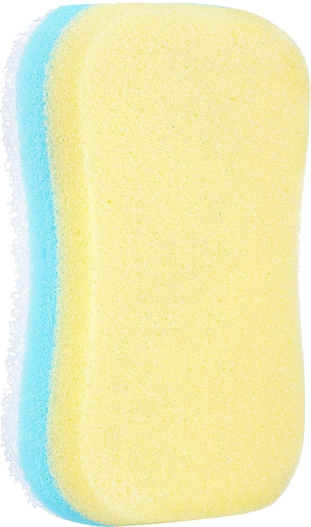Губка для тела массажная, желто-голубая - Sanel Fit Kosc — фото N1