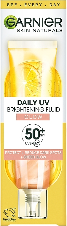 Дневной солнцезащитный флюид с витамином C для придания сияния коже лица, SPF50+ - Garnier Skin Naturals