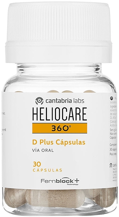 Пищевая добавка "Витамин Д плюс" - Cantabria Labs Heliocare 360 D Plus Capsules — фото N1