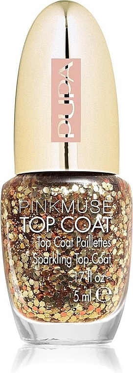 Верхнее покрытие для ногтей с блестками - Pupa Pink Muse Top Coat Paillettes — фото N1