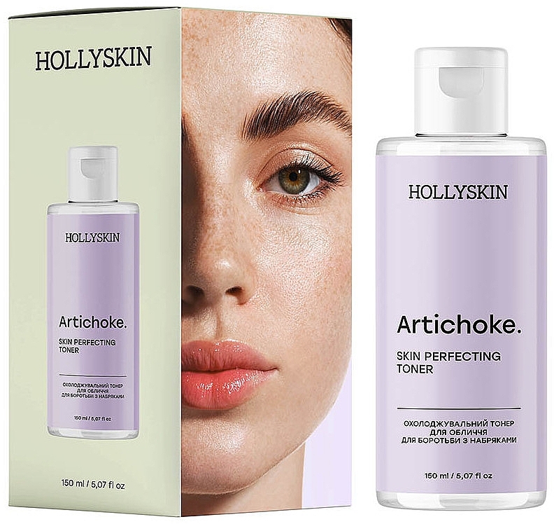 УЦЕНКА Охлаждающий тонер для лица для борьбы с отеками - Hollyskin Artichoke. Skin Perfecting Toner * — фото N1