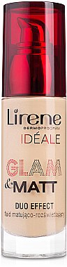 УЦЕНКА Матирующий тональный флюид - Lirene Ideale Glam and Matt Duo Effect Fluid SPF 15 *