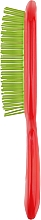 Расческа для волос, красная с зеленым - Janeke Superbrush — фото N2