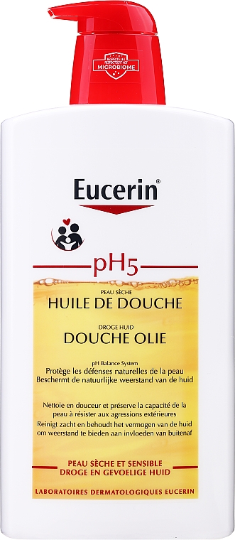 Масло для душа для сухой и чувствительной кожи - Eucerin pH5 Shower Oil — фото N5