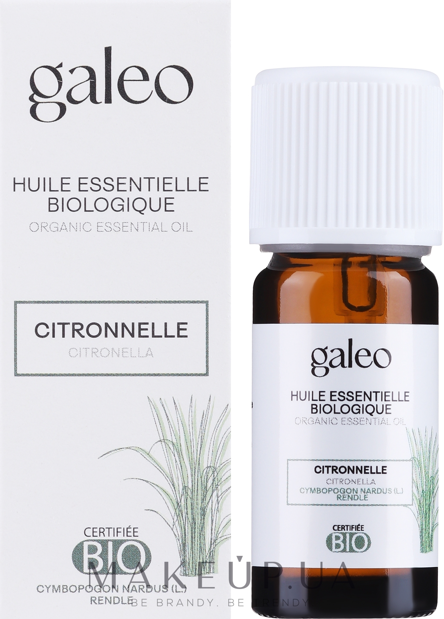 Органическое эфирное масло цитронеллы - Galeo Organic Essential Oil Citronella — фото 10ml
