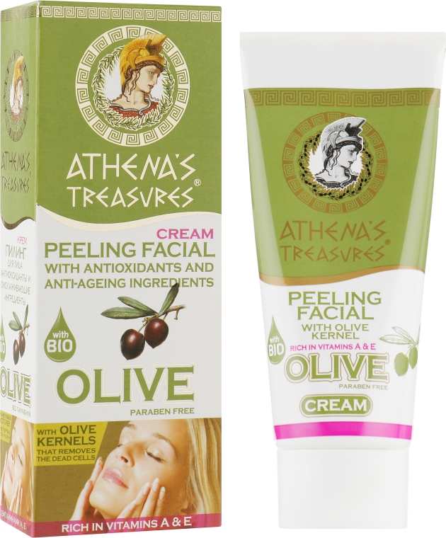 Крем-скраб для лица с гранулами оливковых косточек - Pharmaid Athena`s Treasures Olive Peeling Facial Cream — фото N1