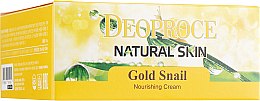 Антивозрастной регенерирующий крем для лица с гиалуроновой кислотой, муцином улитки, витамином Е и растительными экстрактами - Deoproce Natural Skin Gold Snail — фото N2