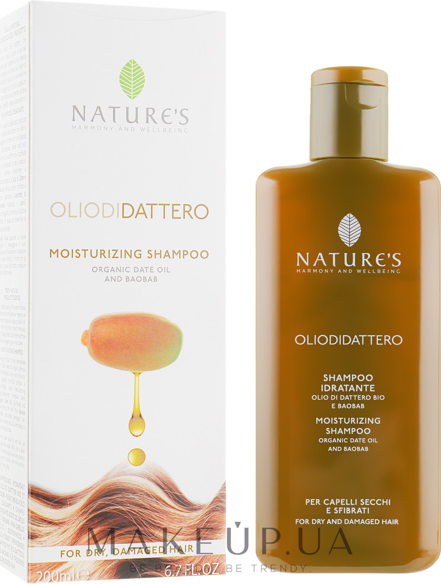 Увлажняющий шампунь для волос - Nature's Oliodidattero Moisturizing Shampoo — фото 200ml