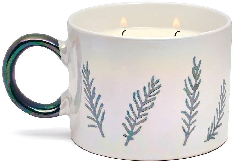 Ароматична свічка у чашці, біла - Paddywax Cypress & Fir White Ceramic Mug Candle — фото N1