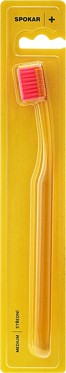 Зубная щетка "Plus", средней жесткости, желтая - Spokar Plus