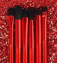 Набір пензлів для макіяжу, 6 шт., + косметичка - BH Cosmetics Drop Dead Gorgeous Killer Queen Eye Brush Set — фото N2