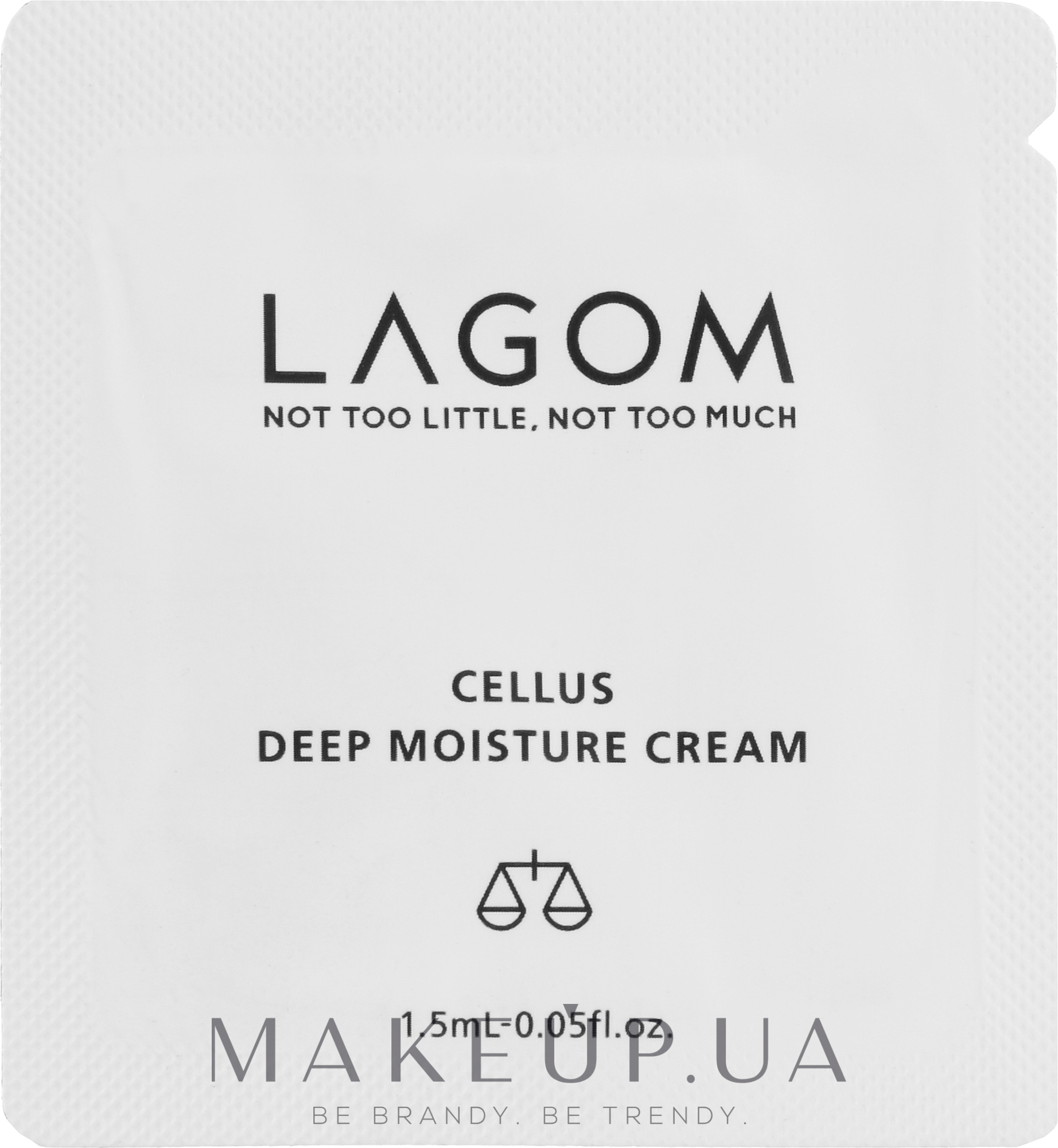 Крем зволожувальний з рослинними стовбуровими клітинами - Lagom Cellus Deep Moisture Cream (пробник) — фото 1.5ml