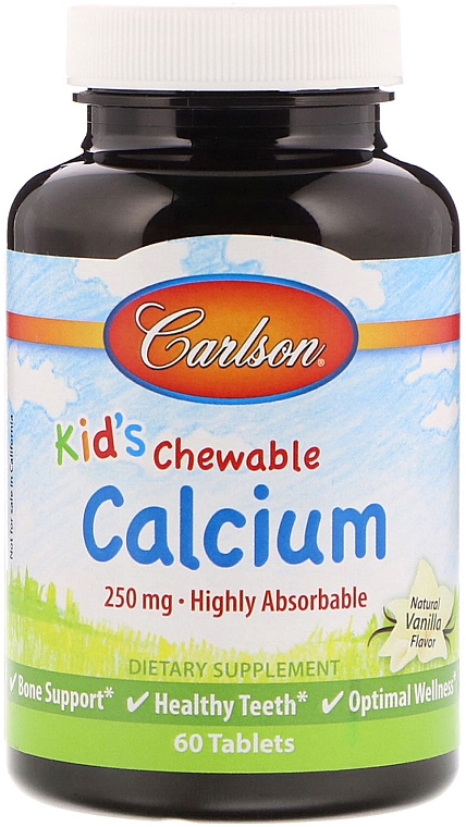 Жевательные таблетки с кальцием для детей - Carlson Labs Kid's Chewable Calcium — фото N1