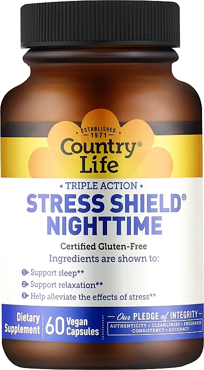 Харчова добавка "Нічний захист від стресу" - Country Life Stress Shield Nighttime — фото N1