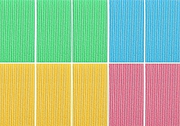Пемза для ніг 1080-K, блакитна + рожева + жовта + зелена - Deni Carte — фото N1