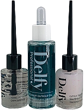 Парфумерія, косметика Delfy (cuticle/oil/30ml + top/coat/15ml + remover/15ml) - Набір