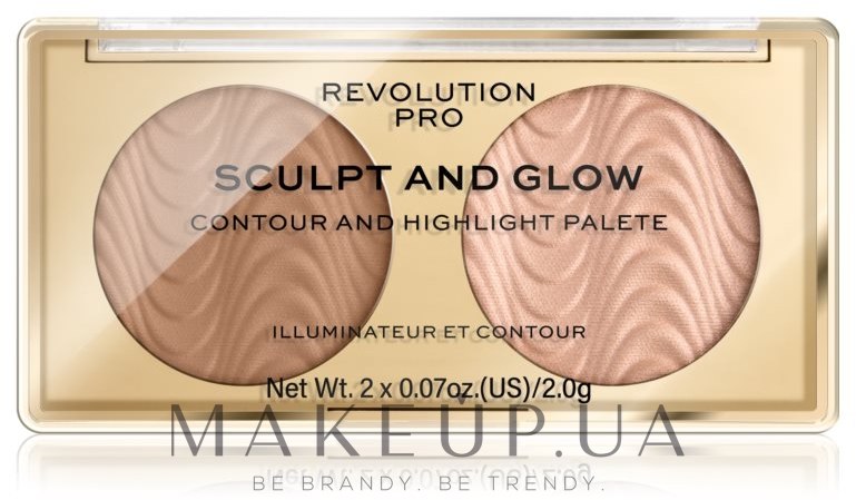Контурная палетка для лица - Revolution Pro Sculpt And Glow — фото Desert Sky