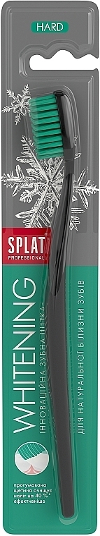 Зубная щетка, чёрно-бирюзовая - SPLAT Professional Whitening Hard