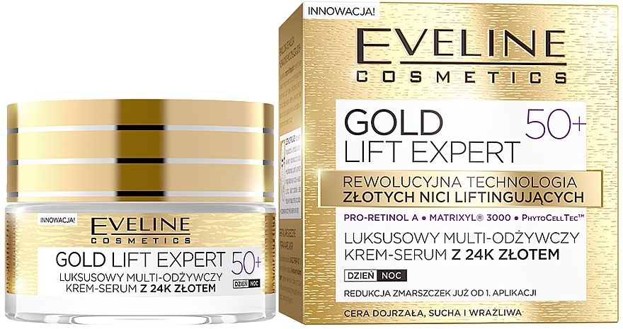 Мульти-питательный крем 50+ - Eveline Cosmetics Gold Lift Expert — фото N1
