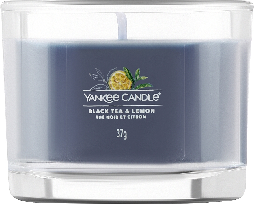 Ароматическая свеча в стакане "Черный чай и лимон" - Yankee Candle Black Tea & Lemon (мини) — фото N1