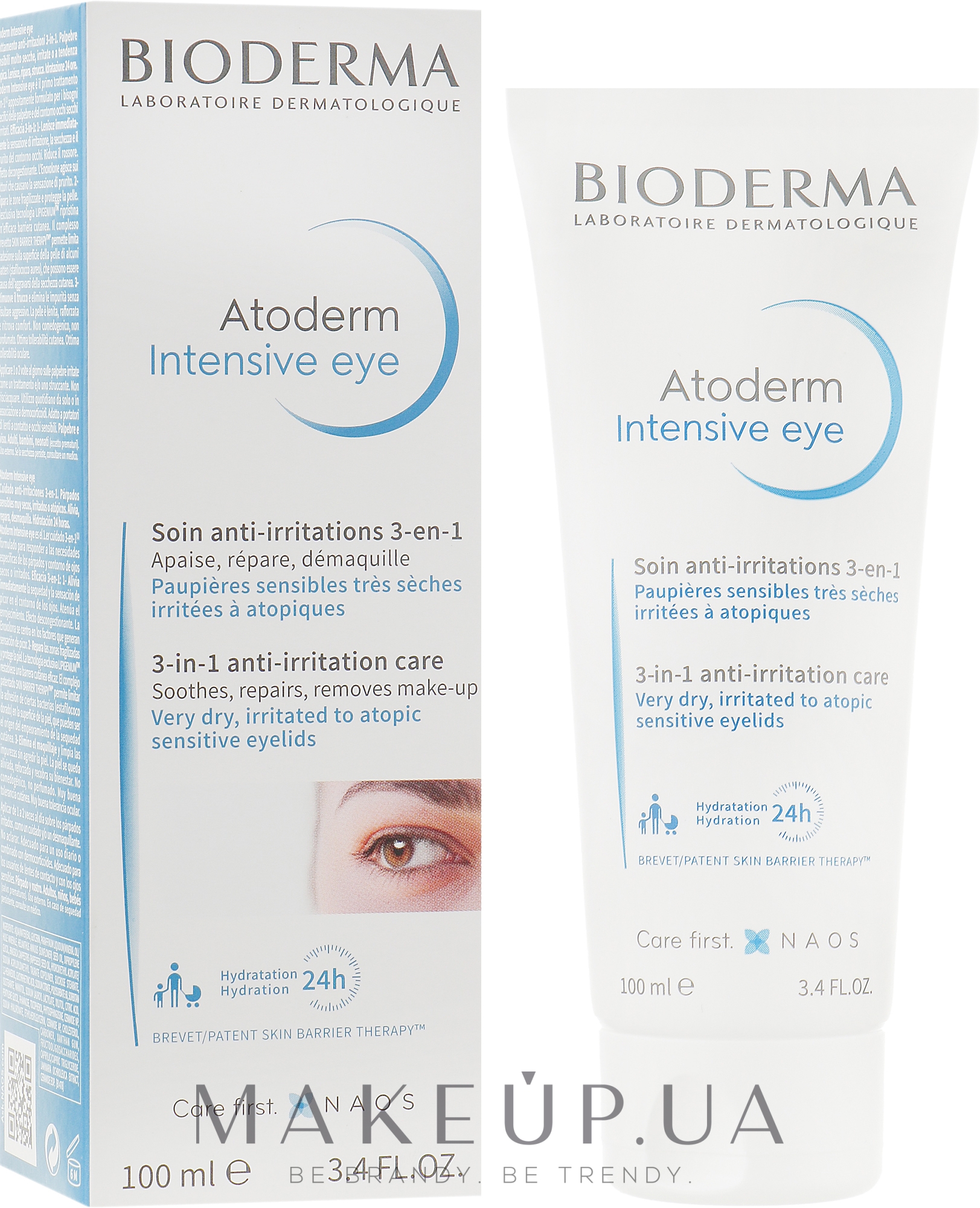 Засіб для догляду за шкірою навколо очей 3 в 1 - Bioderma Atoderm Intensive Eye — фото 100ml