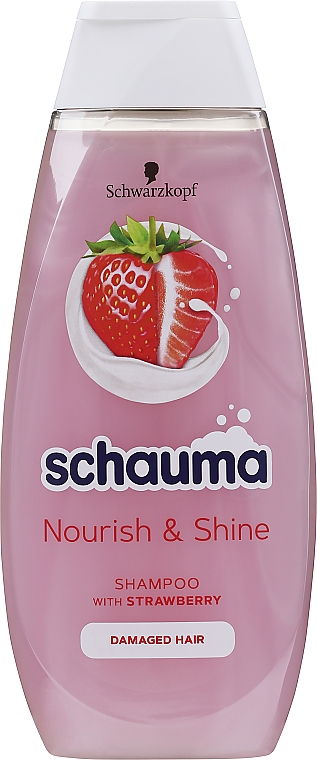 Шампунь для пошкодженого волосся "Полуниця" - Schauma Nourish & Shine Strawberry Shampoo — фото N1
