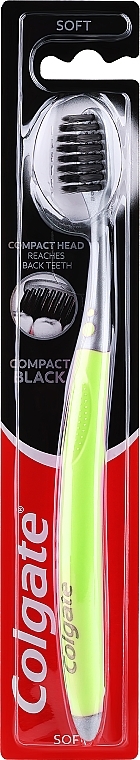 М'яка зубна щітка, салатова з сірим - Colgate Compact Black — фото N1