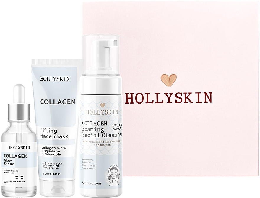 Набор - Hollyskin Collagen Intensive Care (mask/100ml + foam/150ml + ser/50ml) — фото N2