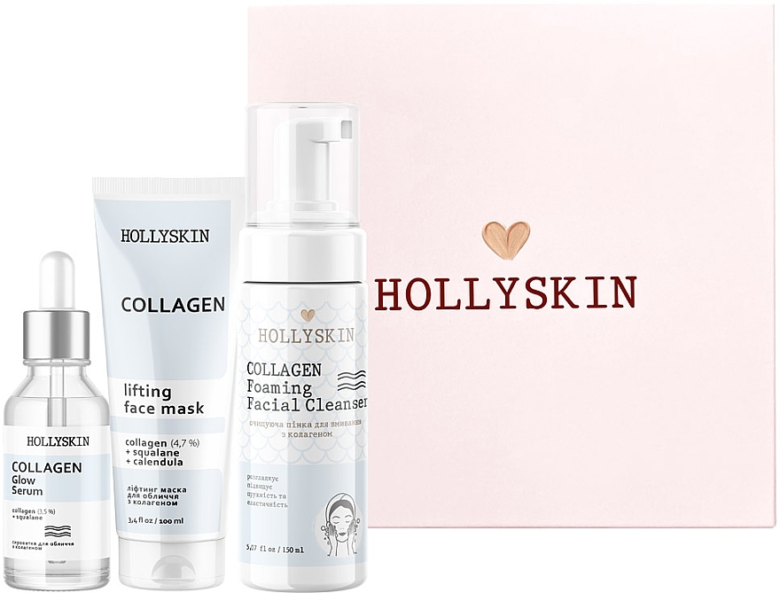 Набір - Hollyskin Collagen Intensive Care (mask/100ml + foam/150ml + ser/50ml) — фото N2