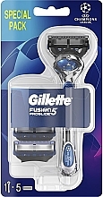 Духи, Парфюмерия, косметика Бритва с 5 сменными кассетами "UEFA" - Gillette Fusion5 Proglide Houder