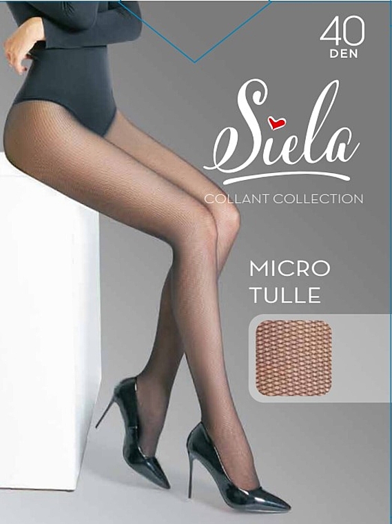Колготки жіночі "Micro Tulle", 40 Den, nero - Siela — фото N1