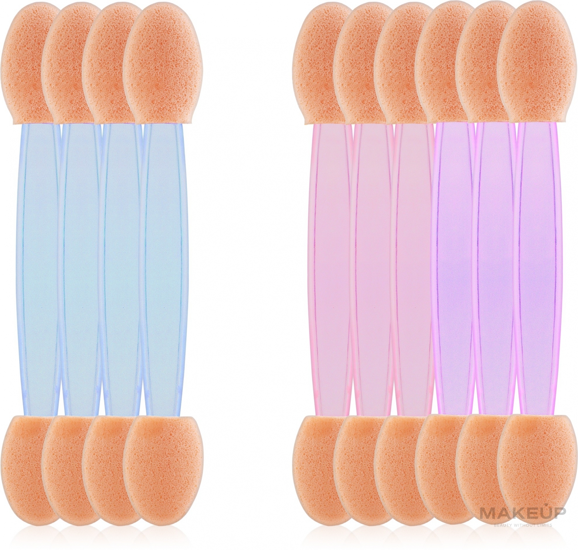 Аплікатори для тіней, двосторонні, SA-04, 6,5 см., 10 шт., різнокольорові - Silver Style — фото 10шт