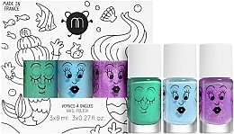 Парфумерія, косметика Nailmatic Mermaid C Set (nail/polish/3x8ml) - Набір