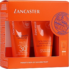 Парфумерія, косметика Набір - Lancaster Sun Beauty Gift Set SPF 30 (b/milk/50ml + b/lot/50ml + f/cr/3ml)