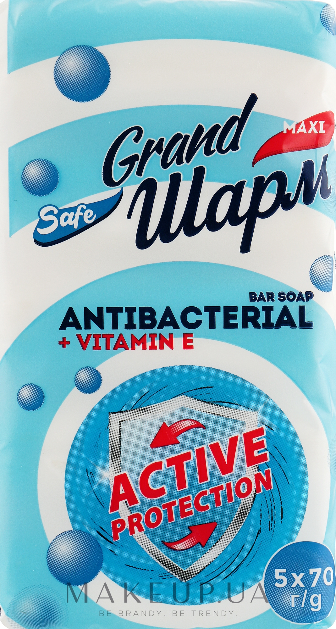 Мыло туалетное "Антибактериальное + Витамин E" - Grand Шарм Antibacterial + Vitamin E — фото 5x70g